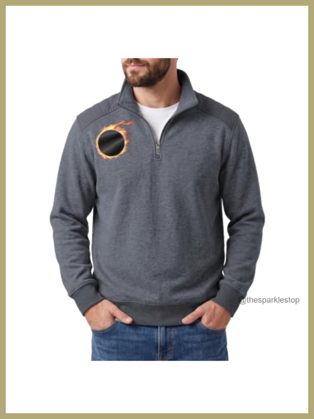 Men's Quarter Zip Pullover Sweatshirt Thermal Fleece Lined Stretch Winter